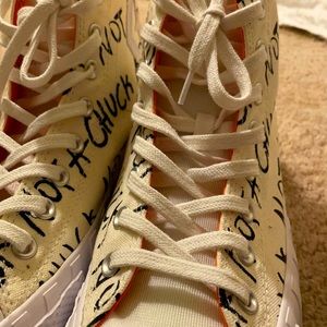 NOT A CONVERSE WHITE HIGH TOPS